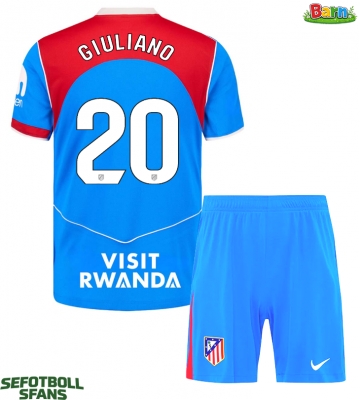 Atletico Madrid Giuliano Simeone #20 Tredjeställ Barn 2025-26 Kortärmad (+ Korta byxor)